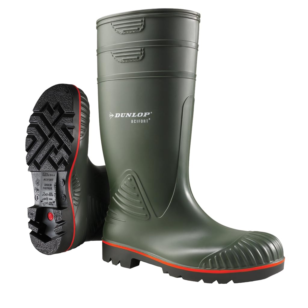 DUNLOP Acifort Heavy Duty Full Safety Wellington Black 40 EU Grün, 40 EU Grün