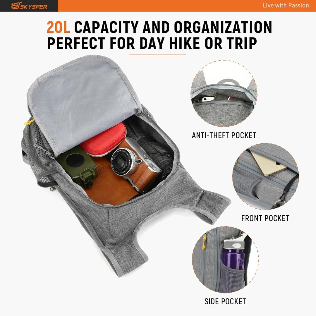 SKYSPER 10L/15L/20L Faltbarer Rucksack Ultraleicht Tagesrucksack Wasserfest Daypack Reiserucksack Wa