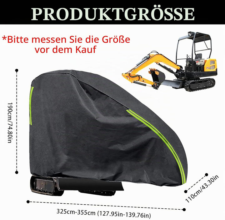Baggerabdeckung, 420D Abdeckung für Minibagger 800-1600kg, Wasserdicht Atmungsaktive Baggerplane, Mi