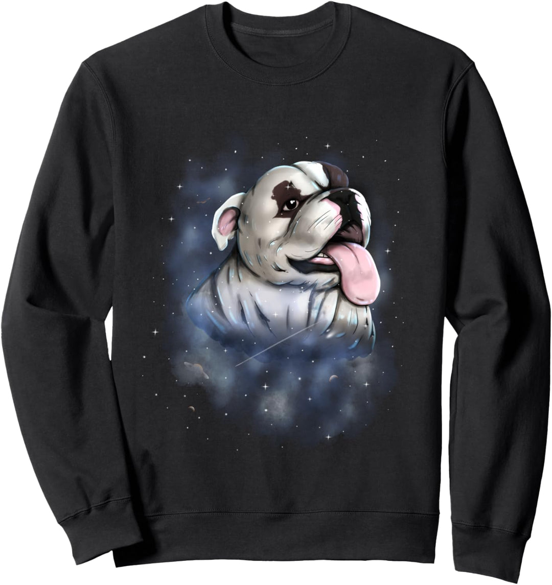 English Bulldog Dog Cosmic Galaxy Celestial Space Astronomy Sweatshirt