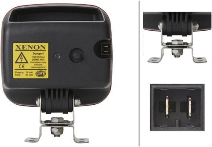 HELLA Xenon Arbeitsscheinwerfer - AS 200 - 24V - Anbau/Schraubanschluss - Vierpunktbefestigung - Nah