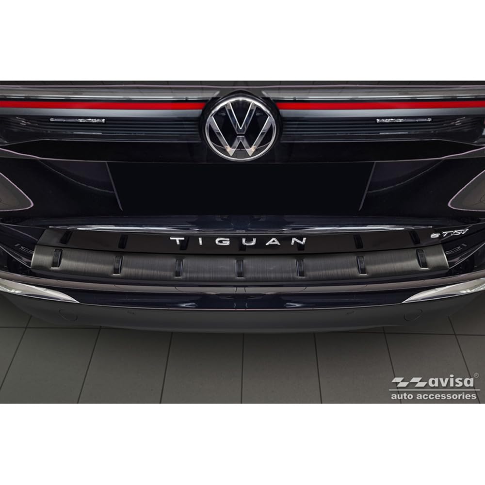 Avisa Schwarz Edelstahl Heckstossstangenschutz kompatibel mit Volkswagen Tiguan III (CT1) 2024- 'STR