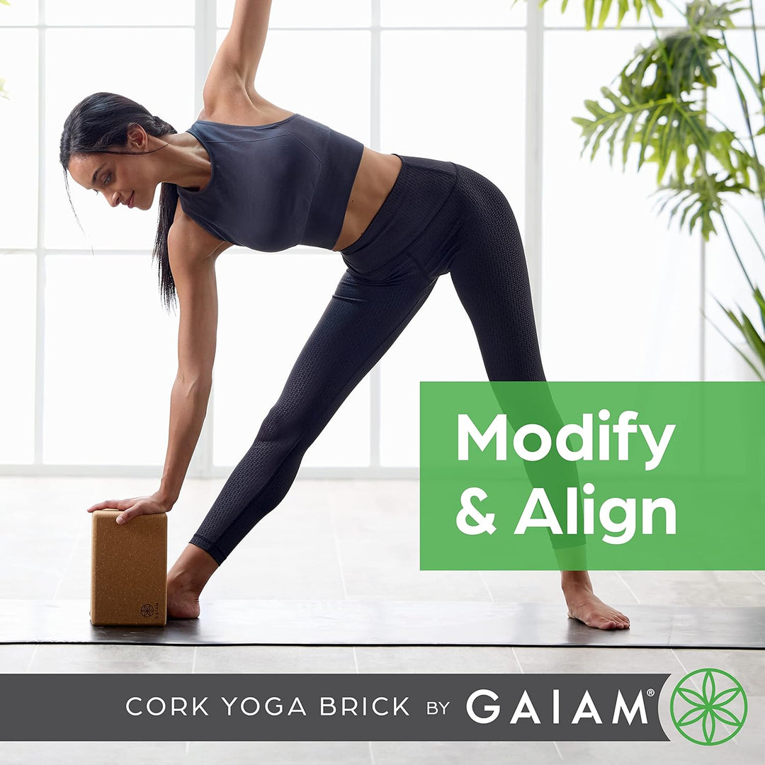 Gaiam Yogablocke Yoga Block Kork (Premium), Kork (Premium) 4-Inch x 6-Inch x 9-Inch