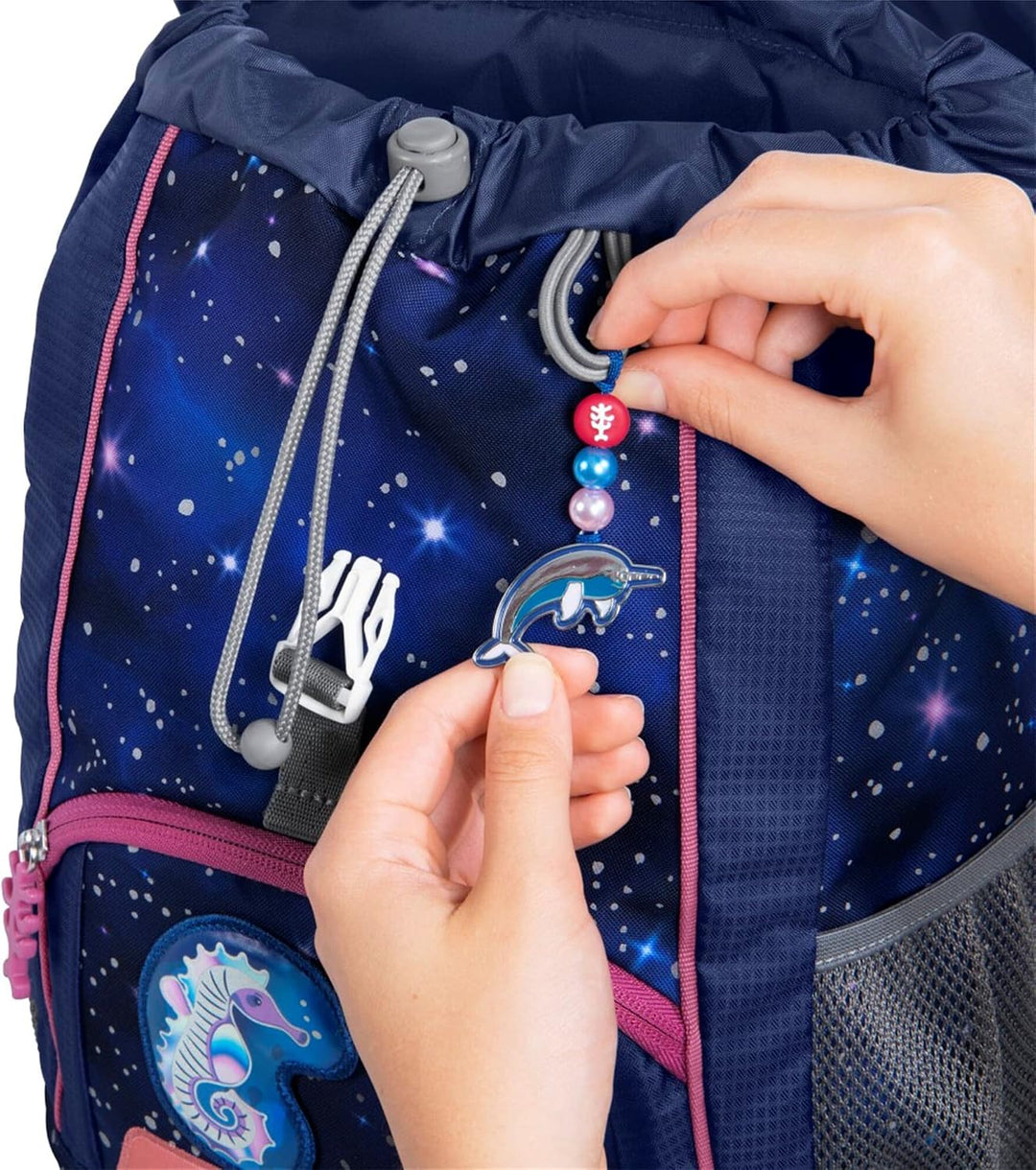 Step by Step Rucksack-Set KID REFLECT „Star Seahorse Zoe“, mit Sitzkissen, ergonomischer Mini-Ranzen