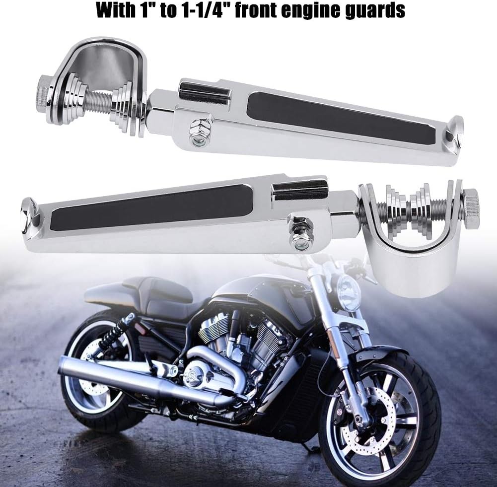 Motorrad Fussrasten mit Motorschutzklemmen für Motorrad 1 inch bis 1-1 / 4inch