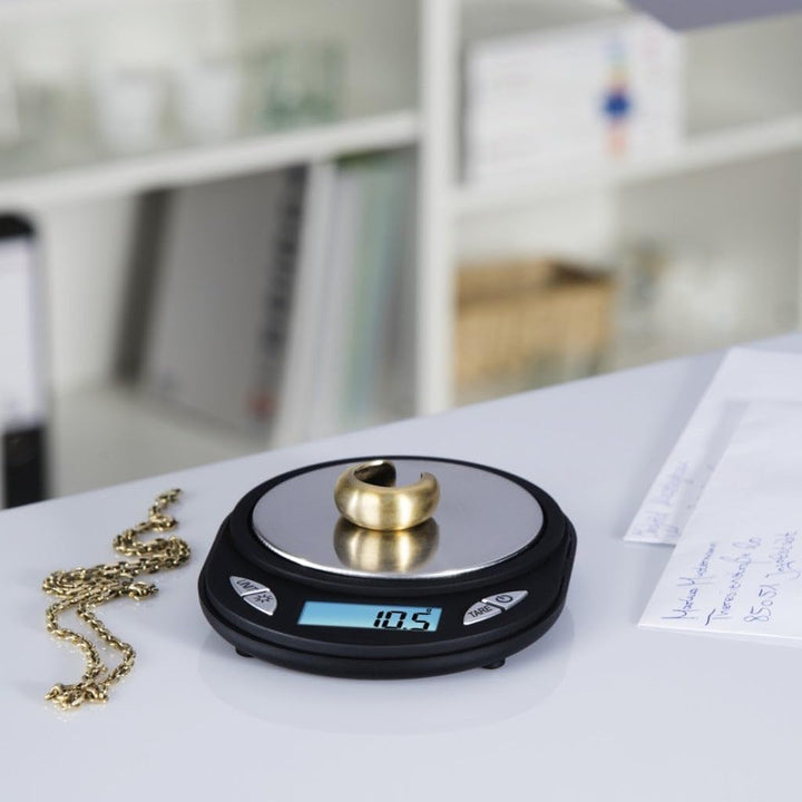 Xavax Digitale Feinwaage „Jewel“ (wiegt bis 500g, auf 0,1g genau, g/ct/dwt/oz/ozt/gn, z.B. für Gold,