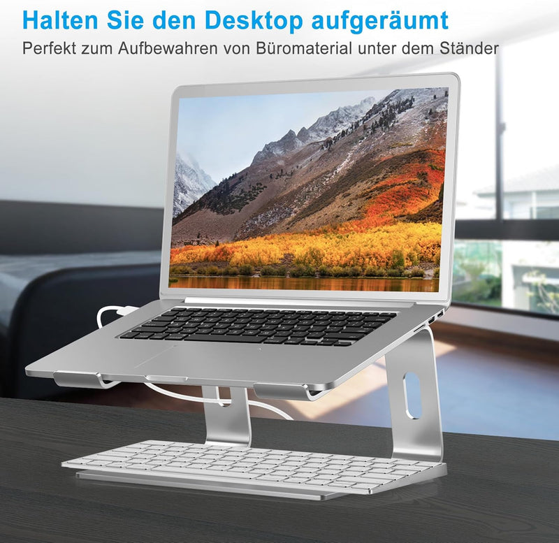 BoYata Laptop Ständer, Ergonomisch Aluminium Notebook Ständer, Tragbarer Belüfteter Laptop Halterung