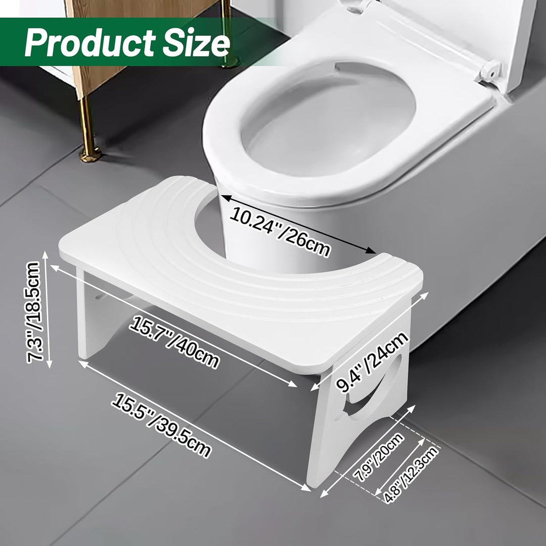 Klappbarer Toilettenhocker Erwachsene aus Bambus, 17.5cm Whale Design Toilettenhocker Klappbar für V
