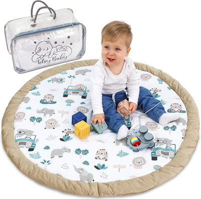 Bodenkissen Kinder 100 cm - Kuschelecke Kinderzimmer Boden Matratze Rund Krabbeldecke für Baby Gepol