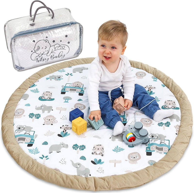 Bodenkissen Kinder 100 cm - Kuschelecke Kinderzimmer Boden Matratze Rund Krabbeldecke für Baby Gepol