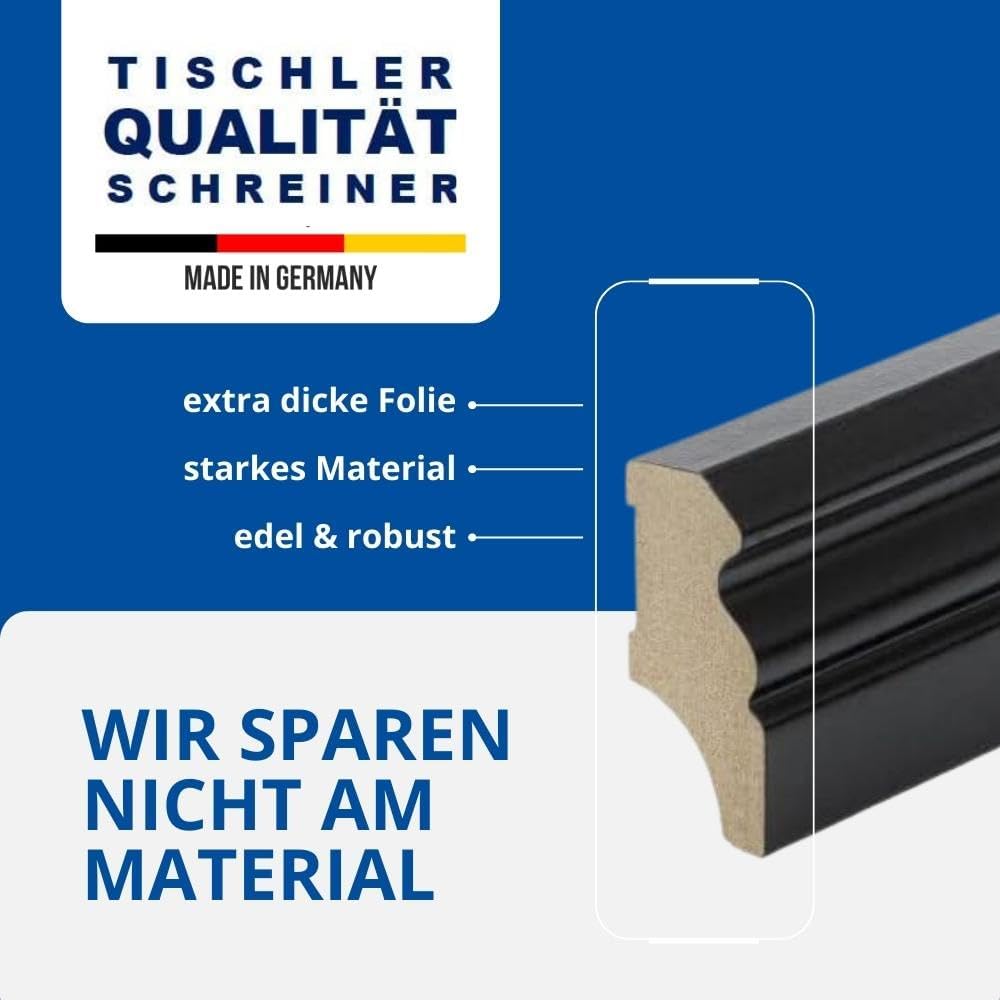 REESE | Sockelleisten | Berliner Profil | SCHWARZ MDF | 40mm - 10 Stück / 23lfm 10 Stück / 23lfm 40m
