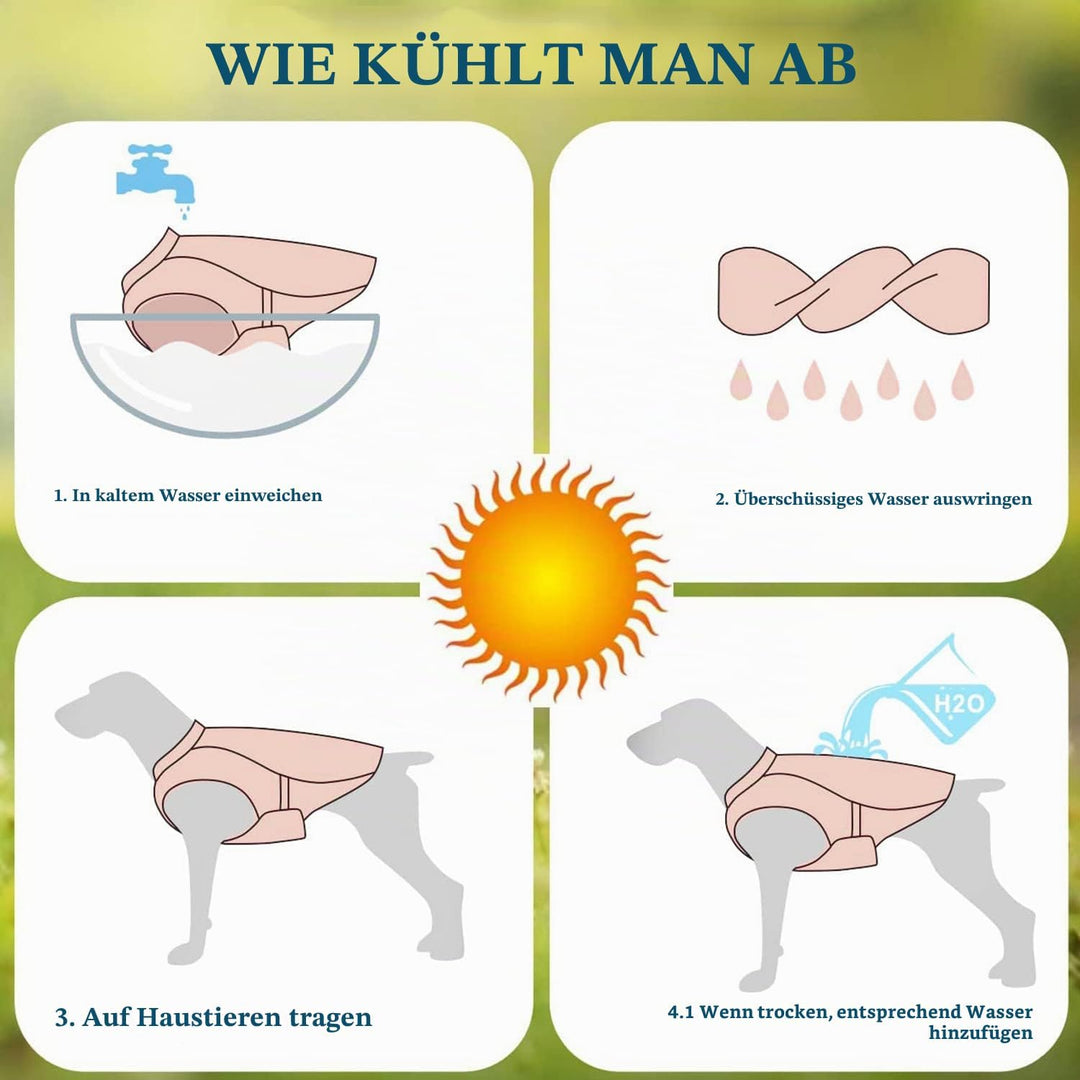 Verbesserte Hundekühlweste mit Geschirr D-Snap, Sonnenschutz für den Sommer beim Laufen - Reflektier