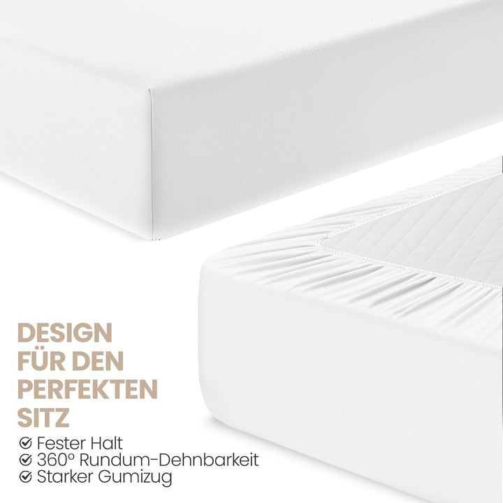 Utopia Bedding - 2er Set Spannbettlaken 140x200cm - Weiss - Gebürstete Mikrofaser Spannbetttuch - 35