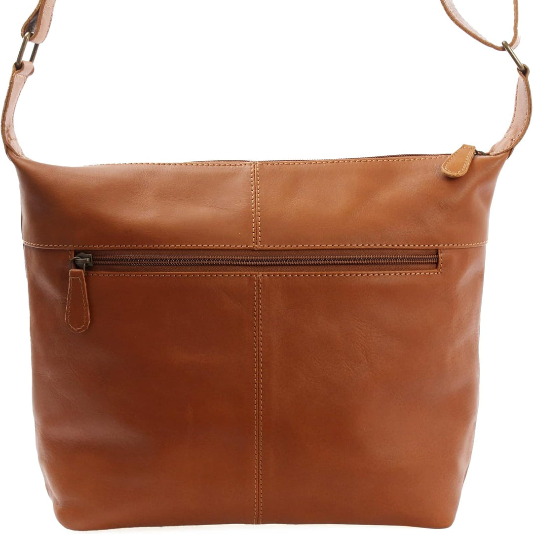 LECONI Schultertasche Damentasche Umhängetasche natur weiche Ledertasche Handtasche Damen Leder 33x2