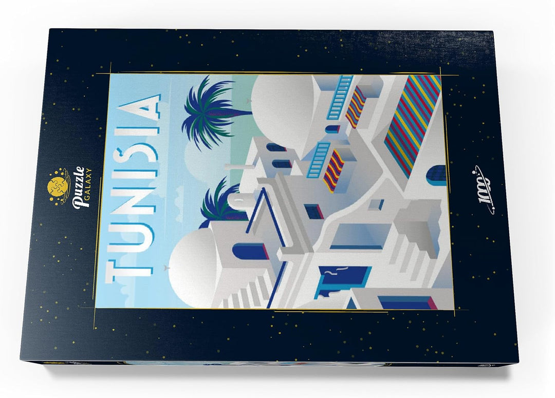 Tunesien, Art Deco Style Vintage Poster, Illustration - Premium 1000 Teile Puzzle - MyPuzzle Sonderk