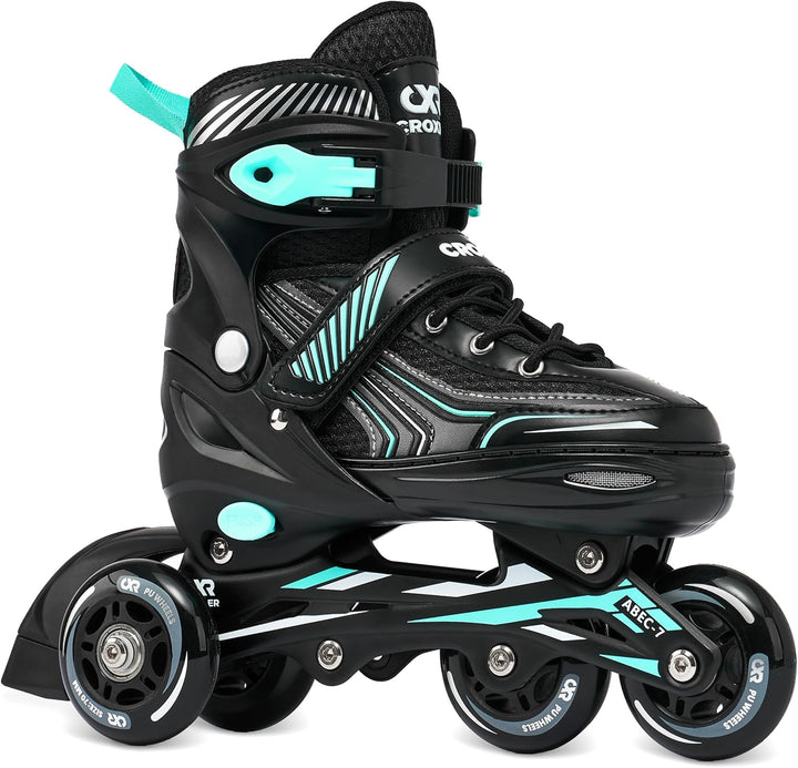 4in1 Croxer Inlineskates/Triskates/Rollschuhe/Schlittschuhe Optima Schwarz/Mint 39-42(24cm-26,5cm),