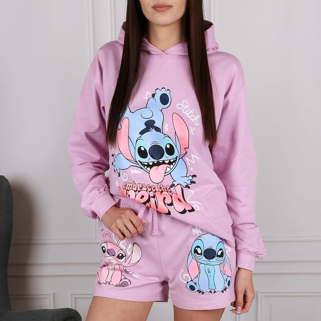 Disney Stitch Sweatshirt mit Kapuze aus Baumwolle für Mädchen, über den Kopf zu ziehen, 100% Baumwol