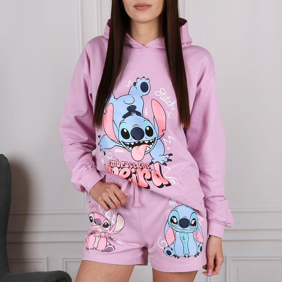 Disney Stitch Sweatshirt mit Kapuze aus Baumwolle für Mädchen, über den Kopf zu ziehen, 100% Baumwol