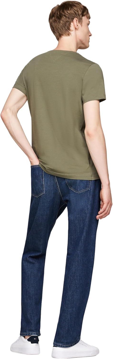 Tommy Hilfiger Herren Kurzarm T-Shirts M Green (Battle Green), M Green (Battle Green)