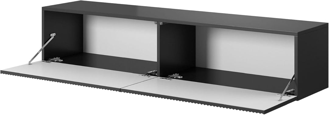 Selsey Veldio - TV Lowboard Weiss, mit gefräster Front, 175 cm breit, 140 x 31,6 x 30