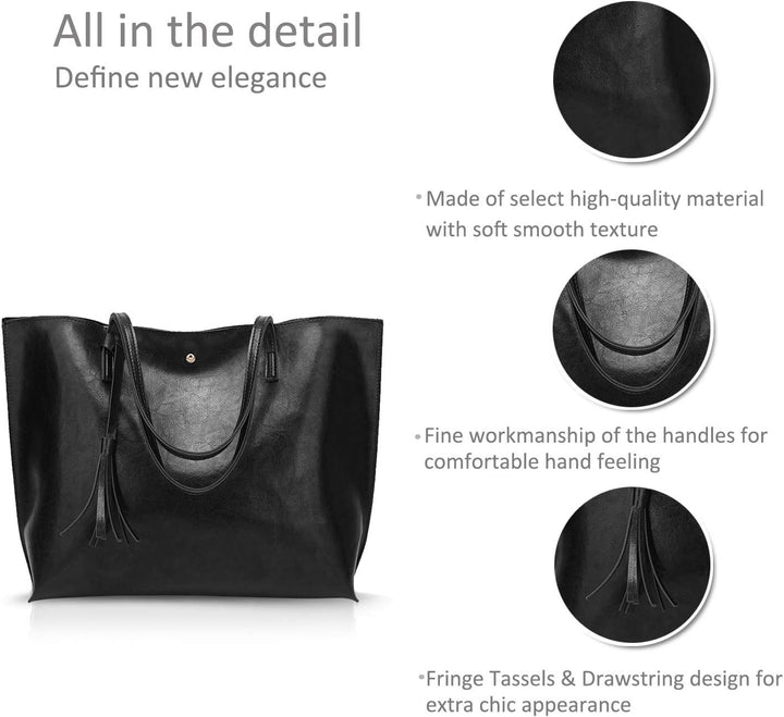 NICOLE&DORIS Damen Tote Tasche Handtasche Schultertasche aus PU-Leder Umhängetaschen Mode grosse Han