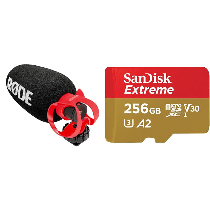 RØDE VideoMicro II – Ultra-kompaktes Richtrohrmikrofon für Kamera oder Mobilgerät, mit XLR & SanDisk