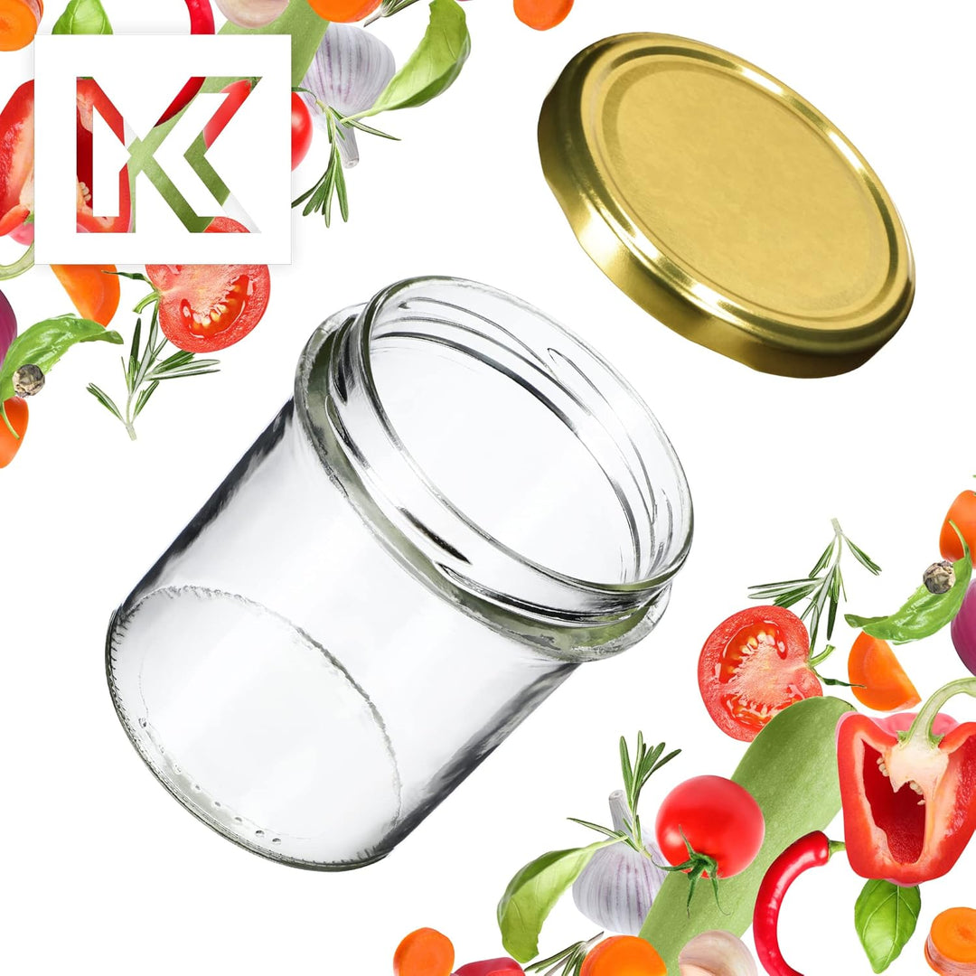 KADAX 10er Set Marmeladengläser 350ml TO82, Einmachgläser Vorratsgläser Mason Jar mit Schraubdeckel,