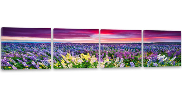 Feeby Frames, Leinwandbild, Bilder, Wand Bild - 4 Teile - Panoramabild, Wandbilder, Kunstdruck 40x16