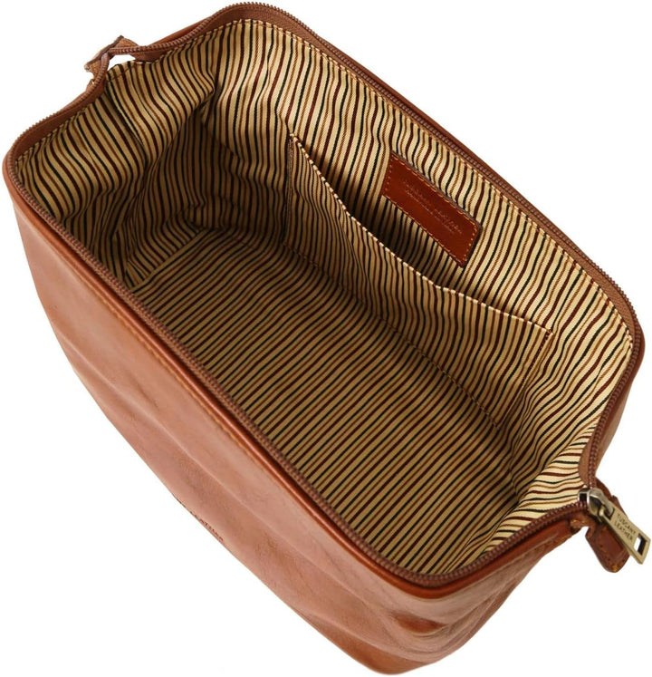 Tuscany Leather Smarty Reise - Kulturtasche aus Leder - Klein Honig, Honig