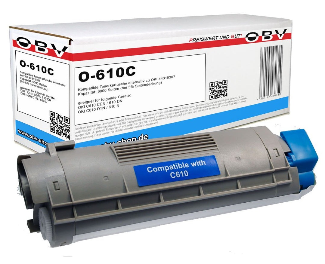 OBV kompatibler Toner als Ersatz für Oki 44315307 für Oki C610 Serie C610CDN C610DN C610DTN C610N Cy