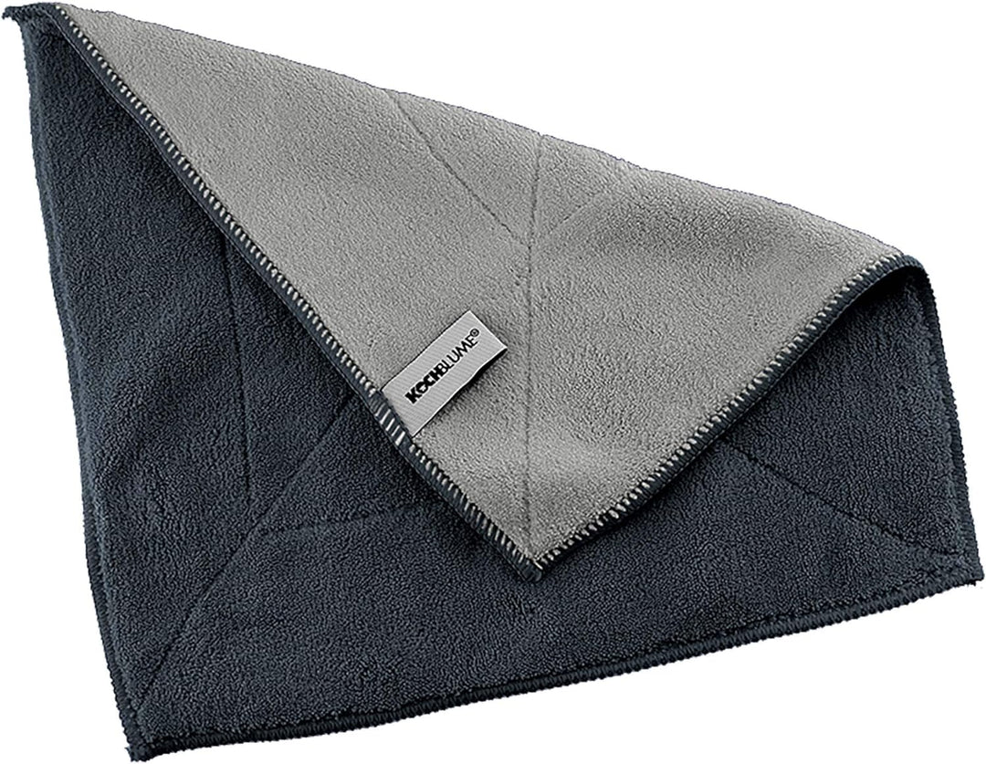 Kochblume Microfasertuch Set, 10-teilig | Premium Microfaser | Set in der bunten Box (anthrazit-grau