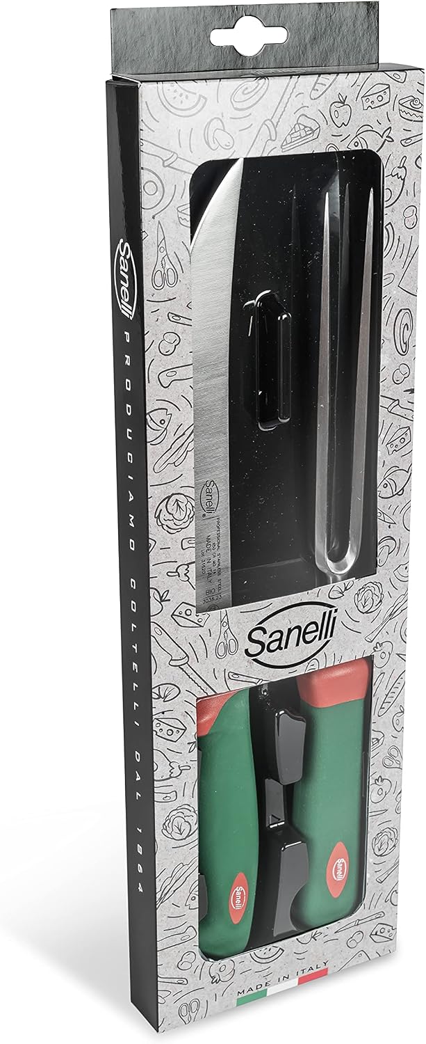 Sanelli Premana Professional, 2er-Pack BBQ, Edelstahl, grün/rot