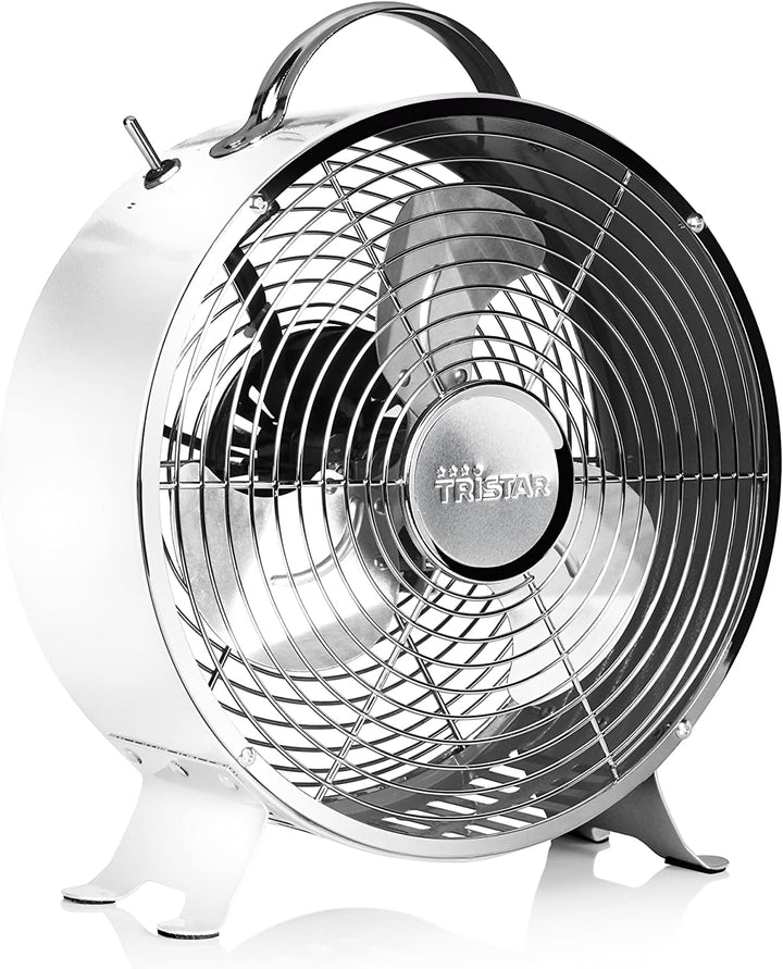 Tristar VE-5967 Retro Tischventilator - 20 W - 25 cm Ø - 2 Geschwindigkeitsstufen - Integrierter Gri