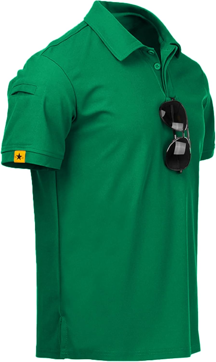 geeksport Poloshirt Herren Golf Kurzarm Freizeit Sport Polo Tennis Tshirts mit Brillenhalter Knopfle