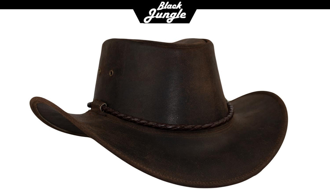 Black Jungle Kimbolton Lederhut, Westernhut, Australienhut, Cowboyhut S Braun, S Braun