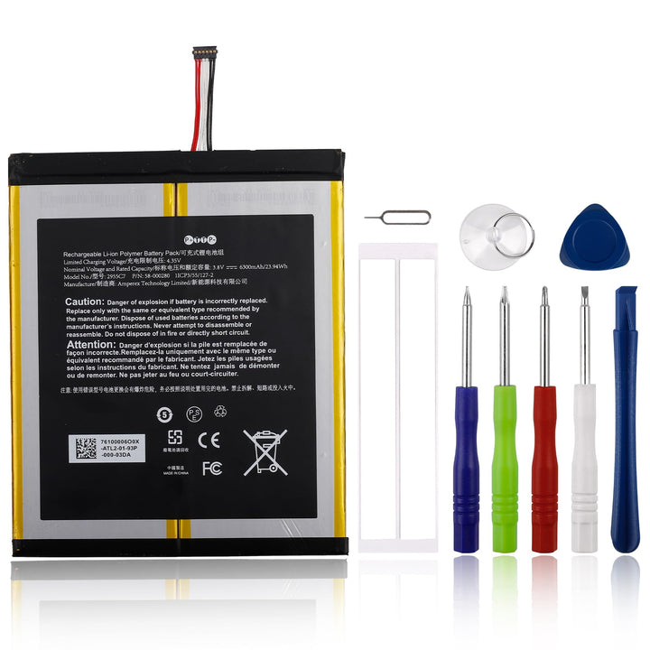 SwarKing Ersatz Akku Kompatibel mit HD 10.1 9th,M2V3R5,58-000280,2955C7 with Toolkit