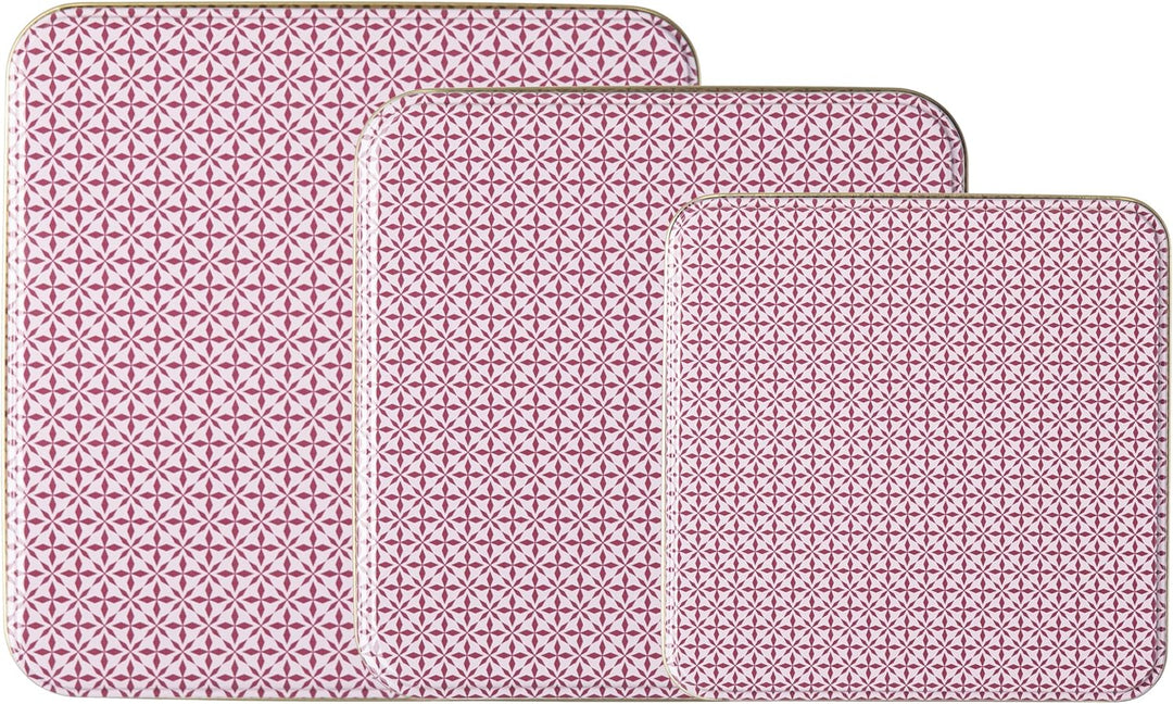 Brandsseller 3er Set Keksdose Rosa/Pink Eckig Weihnachtsdose Plätzchendose Gebäckdose Aufbewahrungsd