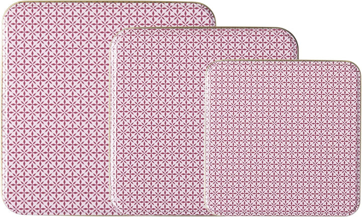 Brandsseller 3er Set Keksdose Rosa/Pink Eckig Weihnachtsdose Plätzchendose Gebäckdose Aufbewahrungsd