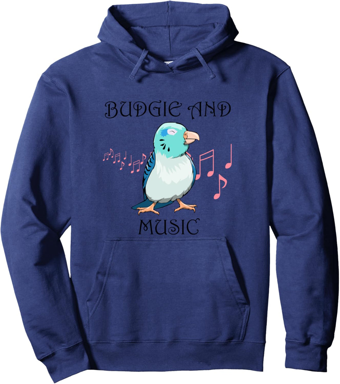 Wellensittich und Musik Vogel Singender Sittich Pullover Hoodie