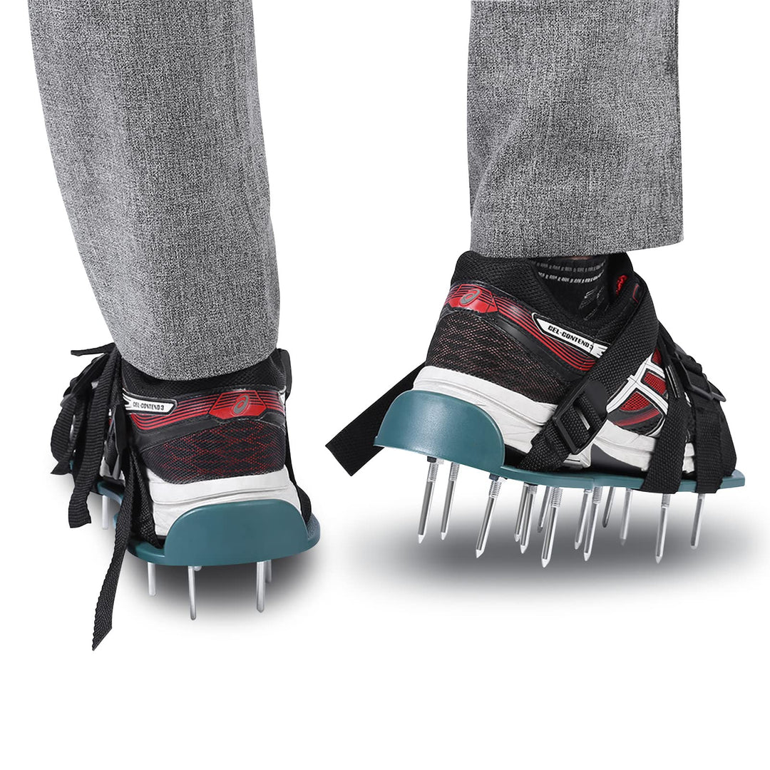 Ejoyous Rasenbelüfter Schuhe, Rasen Nagelschuhe mit 4 Verstellbare Riemen Rasenlüfter Rasenvertikuti