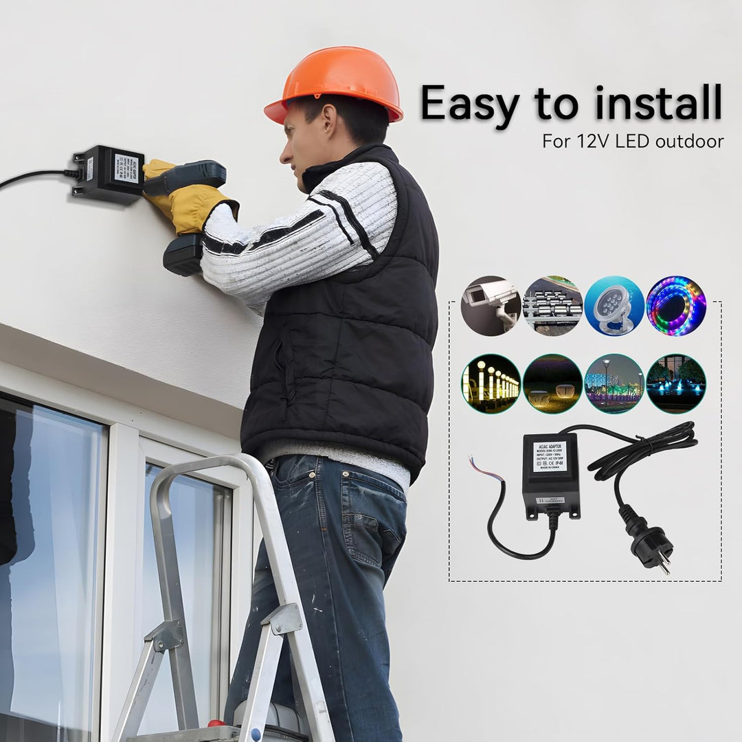 CPROSP LED Transformator 12v 30W ip68, LED Driver Aussen Wasserdicht, Pool Trafo 12v, Transformator