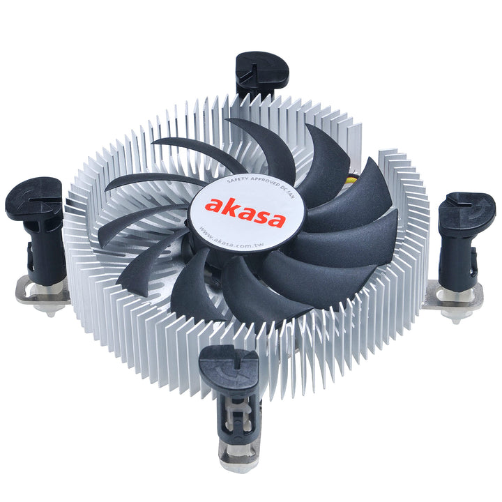Akasa Aluminium Intel Mini-ITX cooler | TDP 35W | 26mm Low Profile CPU Cooler | 74mm PWM Fan | Heats