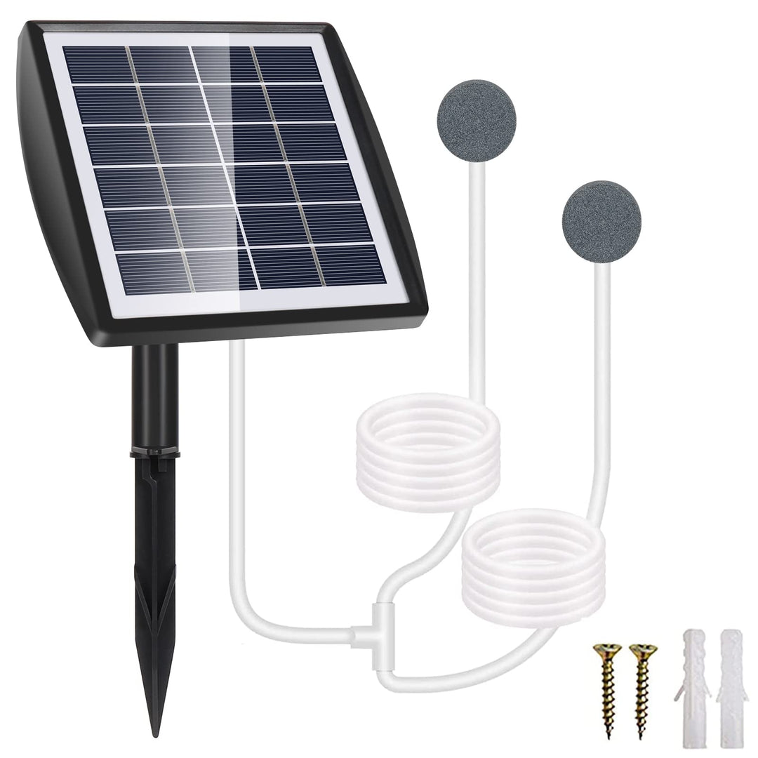 GuKKK Solar Sauerstoffpumpe, 2W Solar Teichbelüfter mit 2200mAh Akku, Solar Luftpumpe Aquarium Oxyge