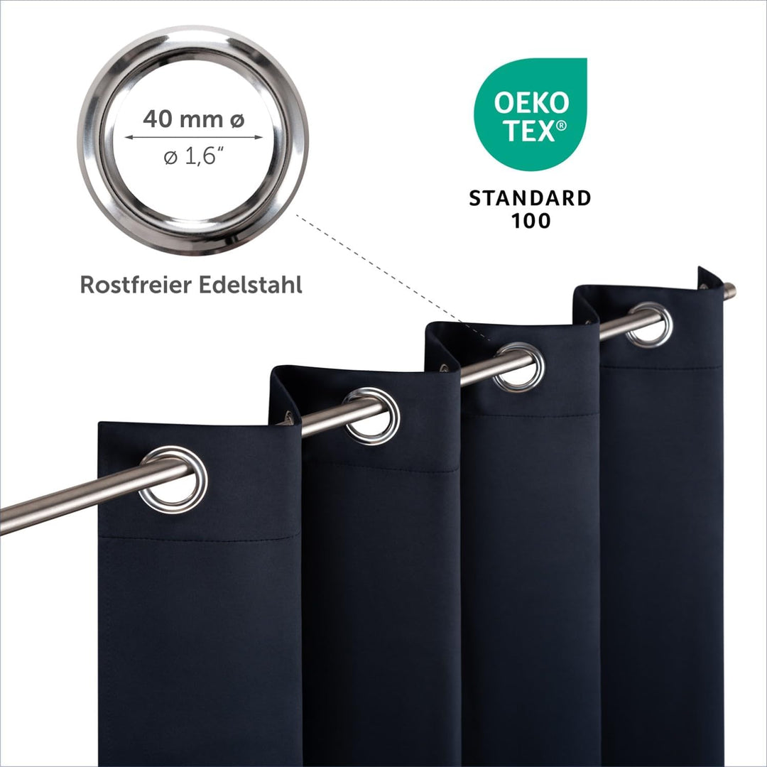 Blumtal 2er-Set Gardinen Verdunklungsvorhänge Blickdicht - Elegante Wärmeisolierende Vorhänge mit Ös