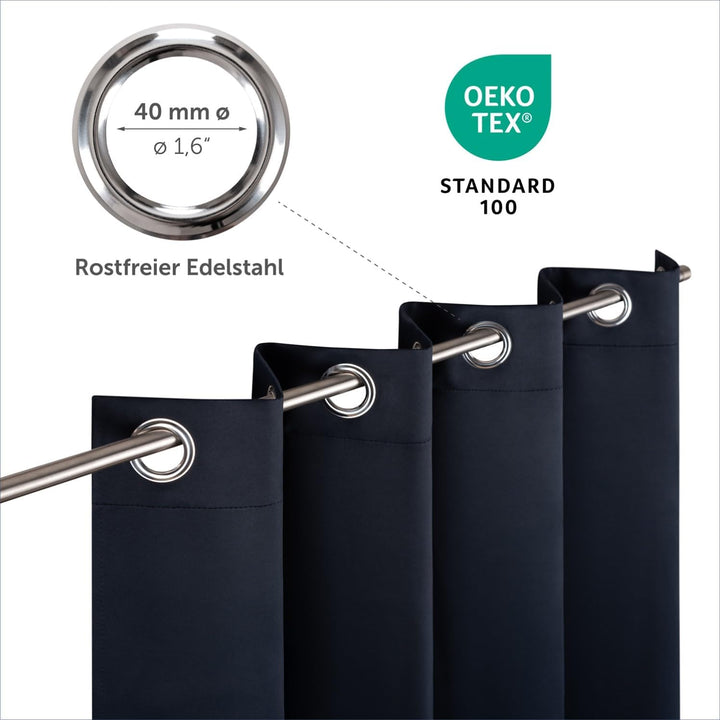 Blumtal 2er-Set Gardinen Verdunklungsvorhänge Blickdicht - Elegante Wärmeisolierende Vorhänge mit Ös