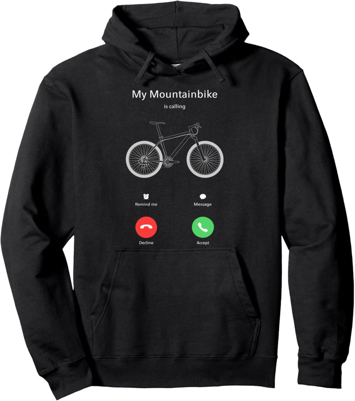 My Mountainbike Is Calling Anruf Fahrrad Biker Geschenk MTB Pullover Hoodie
