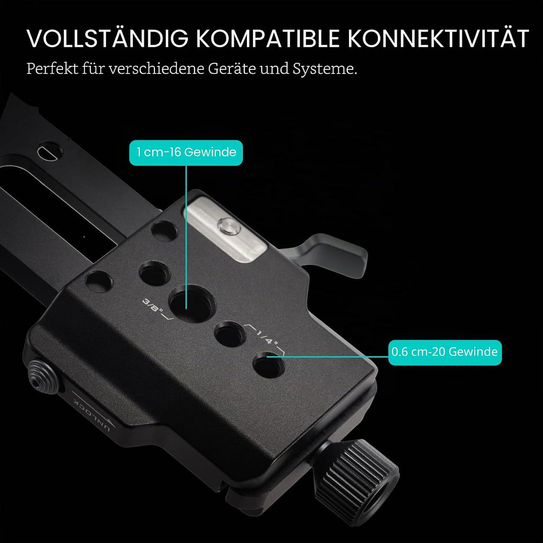 Tilta Verstellbarer ARCA-Empfänger für Mini PD V-Mount-Akkuplatte - Schwarz TA-BTP4-AR-B Nur ARCA-Em