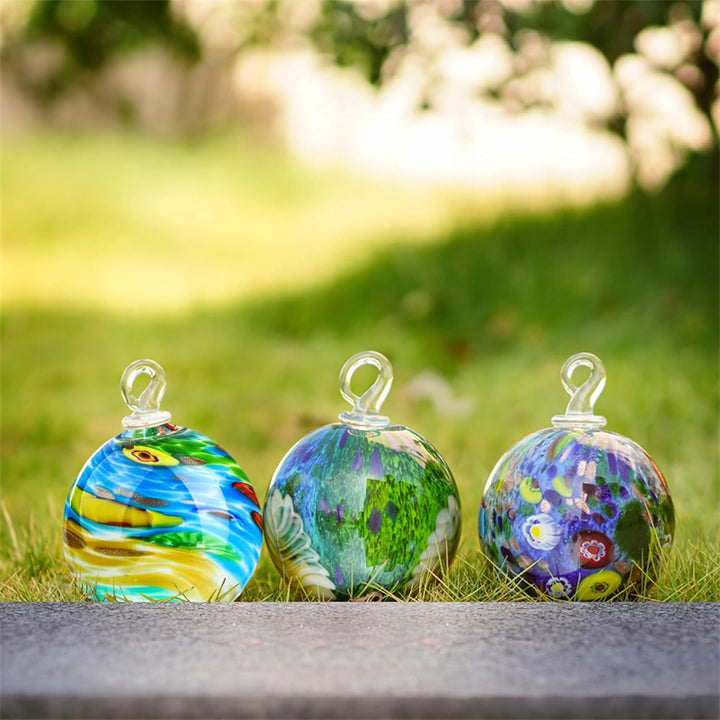 15,2 cm grosse Glaskugeln zum Aufhängen für den Garten, dekorative Hexenkugel aus Glas Orange, Orang