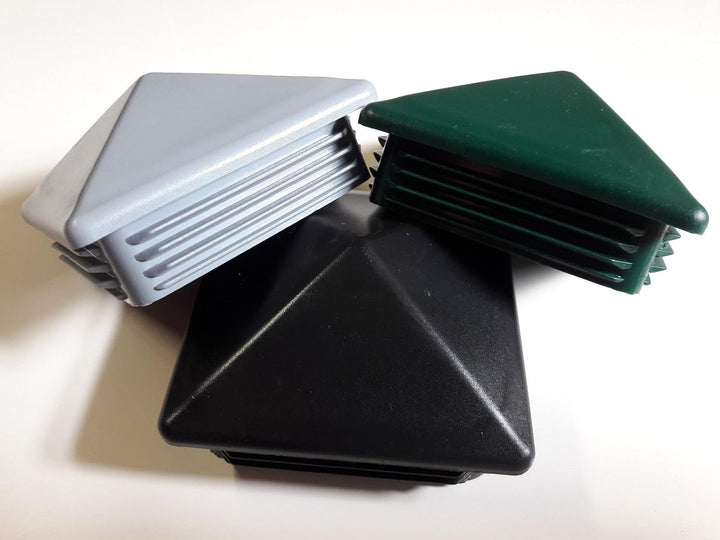 50 Stück Zaun Pfostenstopfen 40x40mm Schwarz Pyramidenförmig, 40x40mm Schwarz