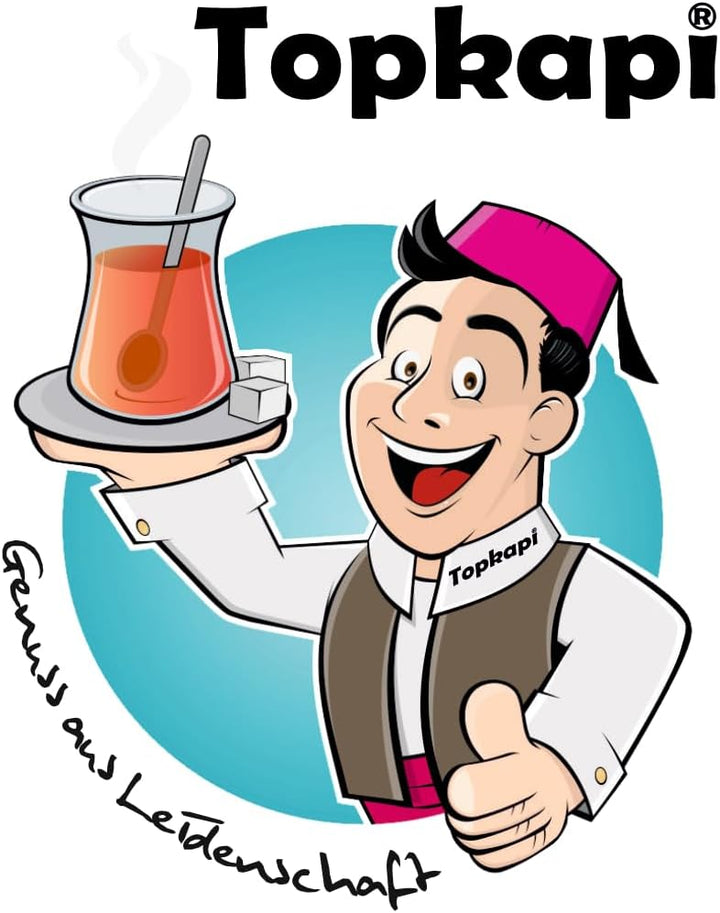 Topkapi - 18-tlg Türkisches Tee-Set Ajda-Sultan, 6 Teegläser, 6 Untersetzer, 6 Teelöffel, Komplett-S